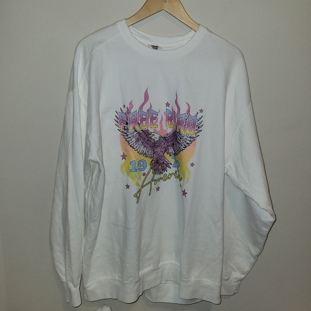Comfort Colors white graphic sweatshirt new